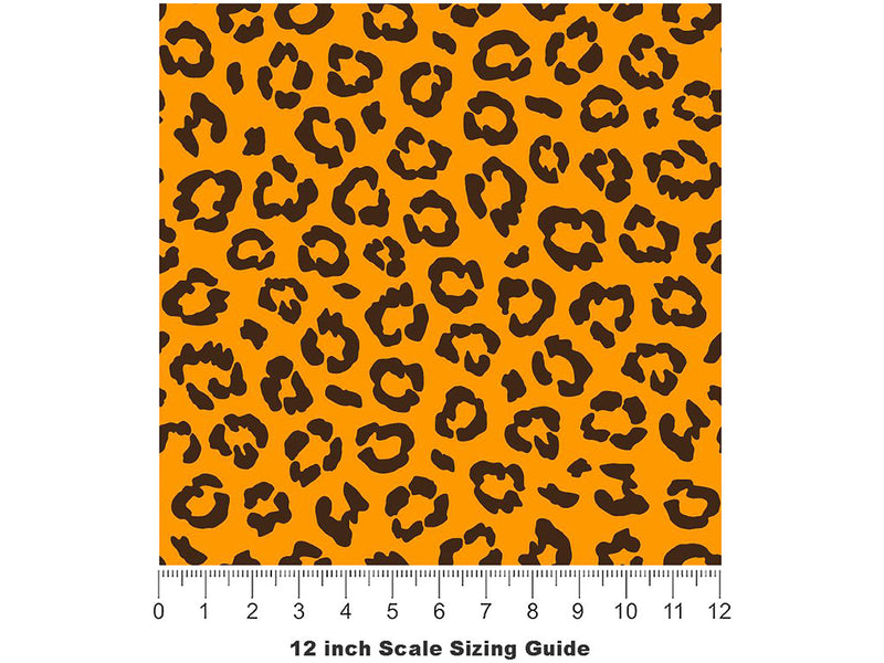 Orange Leopard Vinyl Film Pattern Size 12 inch Scale~Rwraps Orange Leopard Sizing Chart~3
