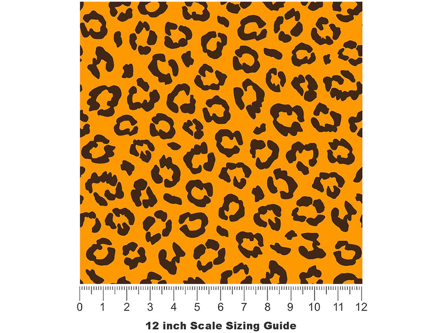 Orange Leopard Vinyl Film Pattern Size 12 inch Scale~Rwraps Orange Leopard Sizing Chart~3