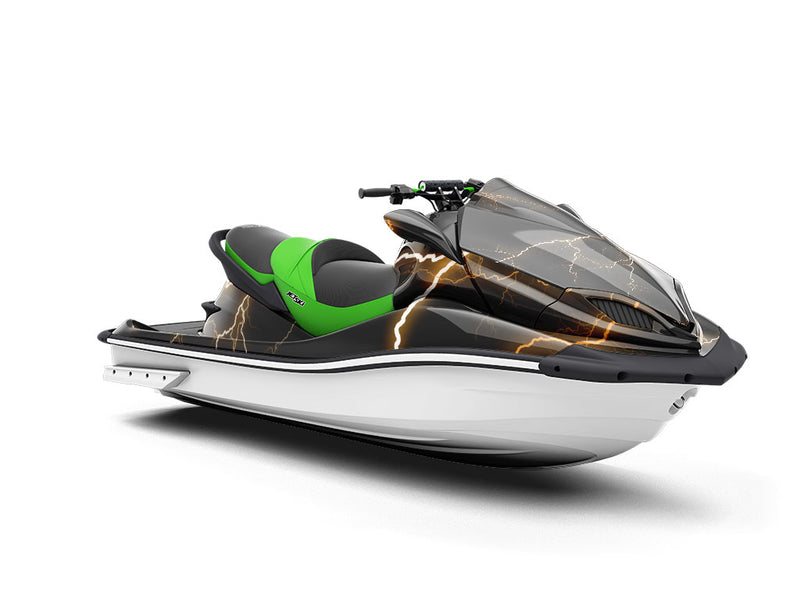 Orange Lightning Jet Ski Vinyl Customized Wrap