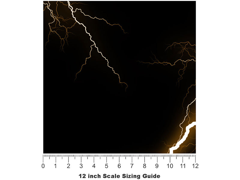 Orange Name3 Lightning Vinyl Film Pattern Size 12 inch Scale~Rwraps Orange Name3 Lightning Sizing Chart~3