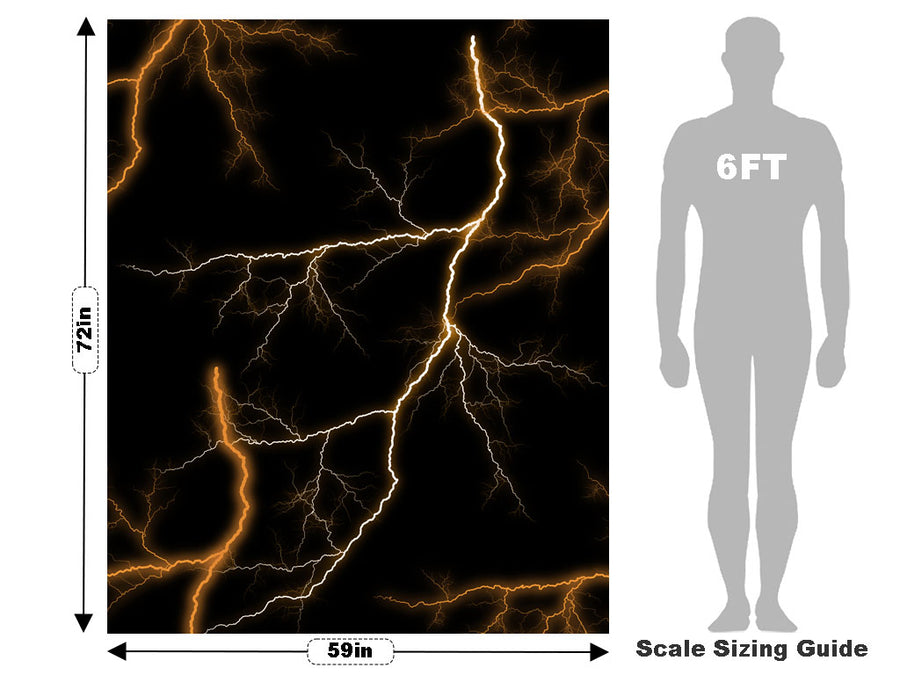 Orange Lightning Vehicle Wrap Scale~Rwraps Series 914 Orange Lightning Measurements~2