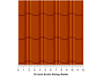Orange Lipped Tile Vinyl Film Pattern Size 12 inch Scale~Rwraps Orange Lipped Tile Sizing Chart~3