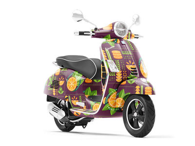 Orange Madness Mosaic Vespa Scooter Wrap Film