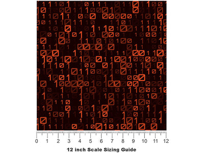 Orange Matrix Technology Vinyl Film Pattern Size 12 inch Scale~Rwraps Orange Matrix Technology Sizing Chart~3