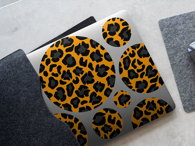 orange panther animal print DIY Laptop Stickers
