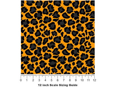 Orange Panther Vinyl Film Pattern Size 12 inch Scale~Rwraps Orange Panther Sizing Chart~3