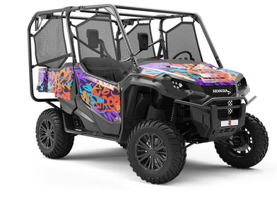 Orange Record Graffiti Utility Vehicle Vinyl Wrap