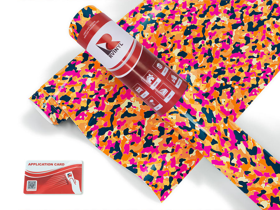 orange shrapnel camouflage Craft Vinyl Roll