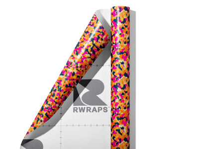 Orange Shrapnel Camouflage Wrap Film Sheets~Rwraps Series 914 Orange Shrapnel Camouflage Scrolled Sheet~3