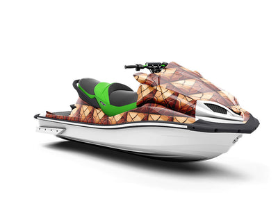 Orange Square Tile Jet Ski Vinyl Customized Wrap