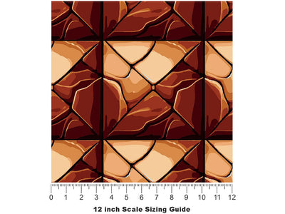 Orange Square Tile Vinyl Film Pattern Size 12 inch Scale~Rwraps Orange Square Tile Sizing Chart~3