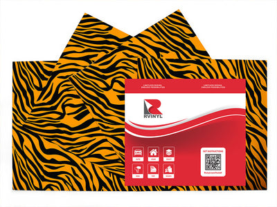 orange tiger animal print Craft Vinyl Sheet Pack