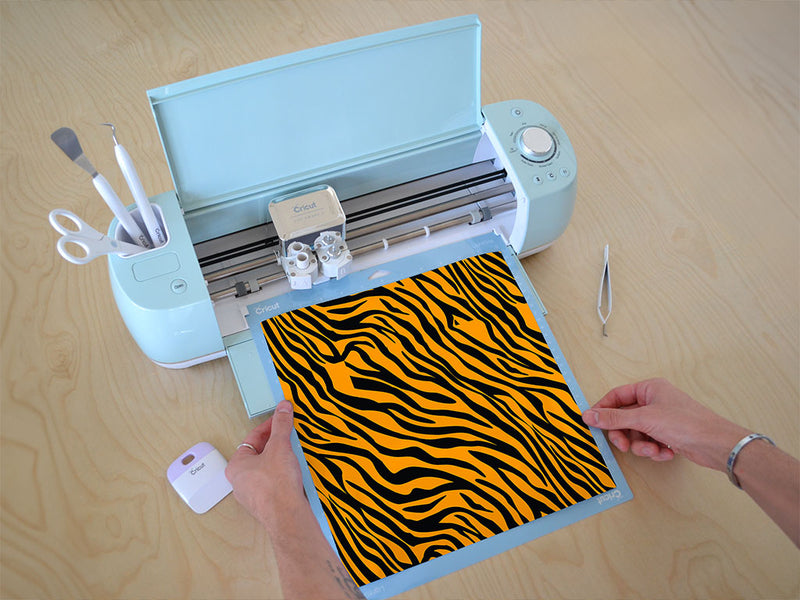 orange tiger animal print Cricut Compatible Vinyl