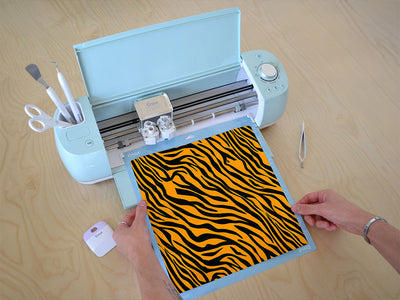 orange tiger animal print Cricut Compatible Vinyl