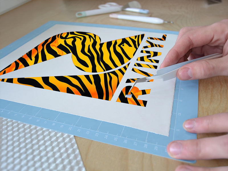 orange tiger animal print Easy Weed Craft Vinyl