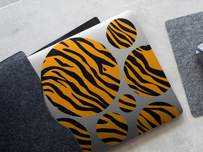 orange tiger animal print DIY Laptop Stickers