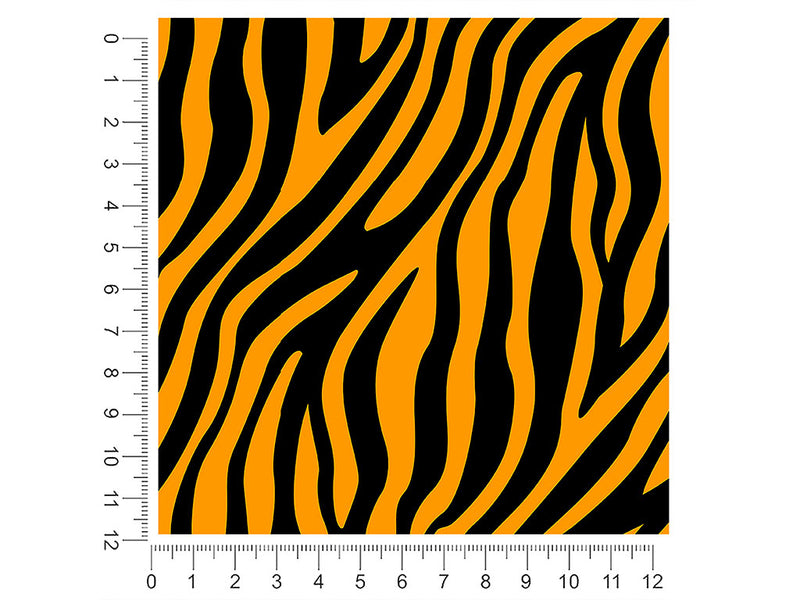 orange zebra animal print 1ft x 1ft Craft Sheets