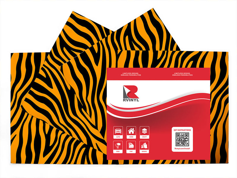 orange zebra animal print Craft Vinyl Sheet Pack