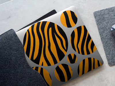 orange zebra animal print DIY Laptop Stickers