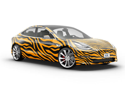 Orange Zebra Vehicle Vinyl Wrap