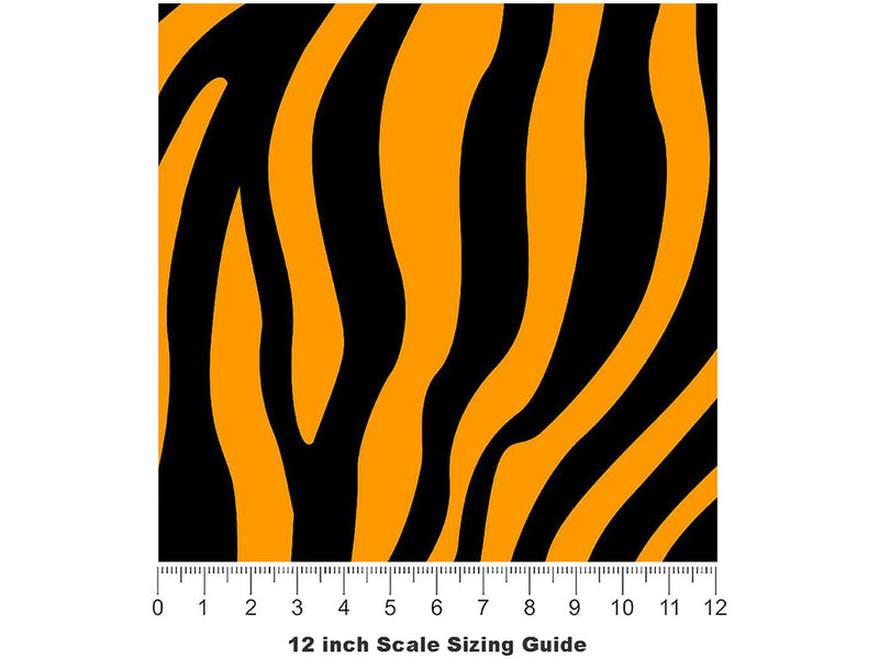Orange Zebra Vinyl Film Pattern Size 12 inch Scale~Rwraps Orange Zebra Sizing Chart~3