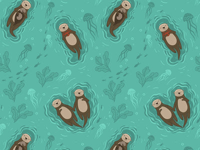 Otter Affection Marine Life Vinyl Wrap Pattern~Rwraps Series 914 Digitally Printed Vinyl Wrap~0