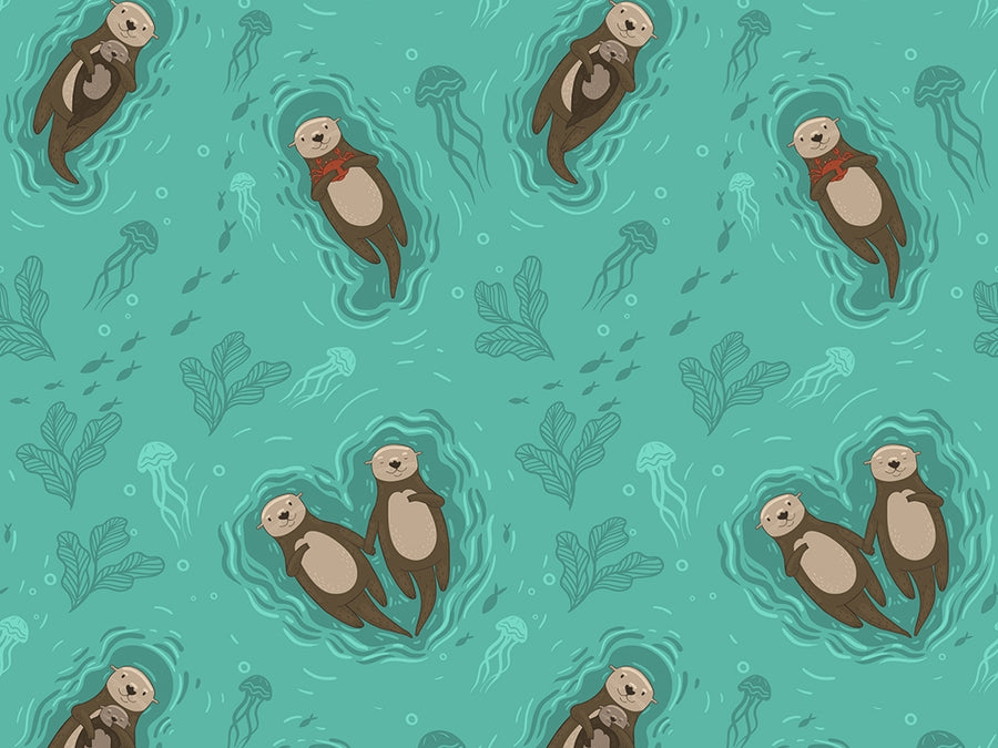 Otter Affection Marine Life Vinyl Wrap Pattern~Rwraps Series 914 Digitally Printed Vinyl Wrap~0