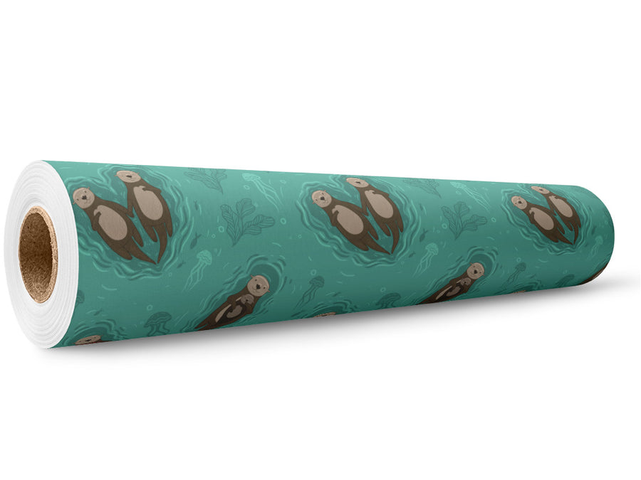 Otter Affection Marine Life Wrap Film Wholesale Roll~Rwraps Series 914 Digitally Printed Vinyl Roll~5