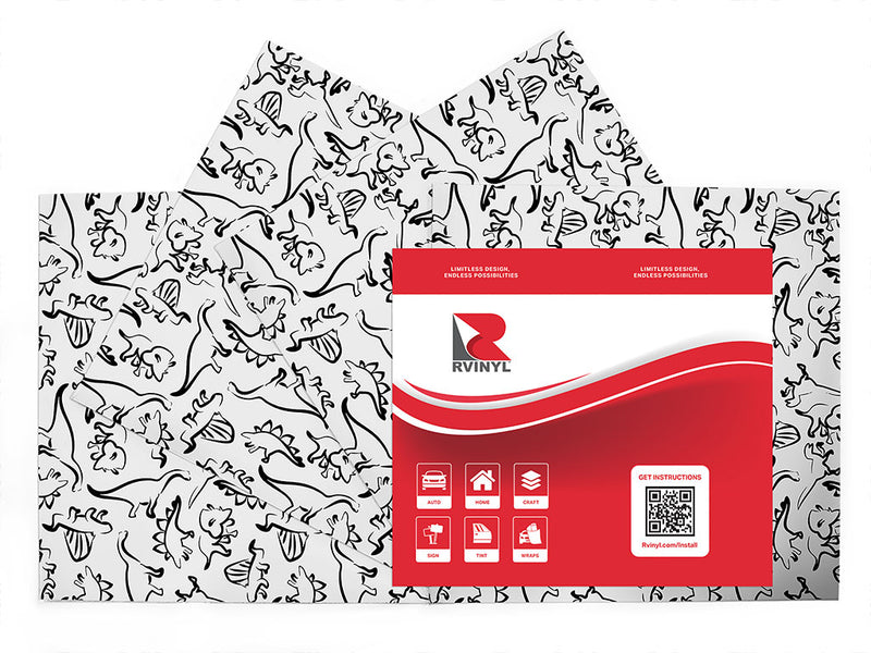 outlined memories dinosaur Craft Vinyl Sheet Pack