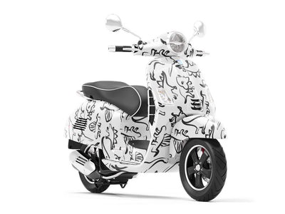 Outlined Memories Dinosaur Vespa Scooter Wrap Film