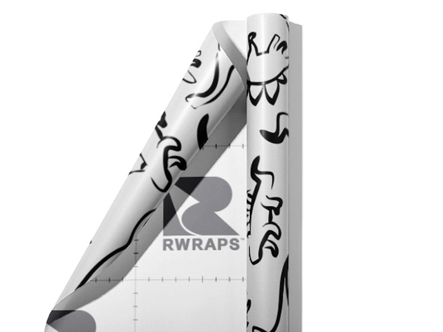 Outlined Memories Dinosaur Wrap Film Sheets~Rwraps Series 914 Outlined Memories Dinosaur Scrolled Sheet~3