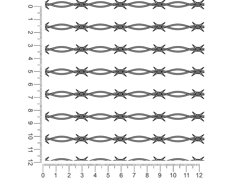 outlined ross barbed wire 1ft x 1ft Craft Sheets