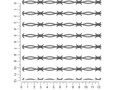 outlined ross barbed wire 1ft x 1ft Craft Sheets