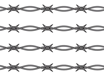 Outlined Ross Barbed Wire Vinyl Wrap Pattern~Rwraps Series 914 Digitally Printed Vinyl Wrap~0