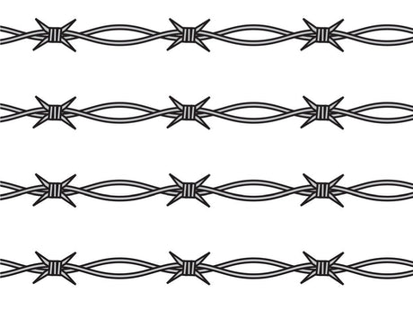 Outlined Ross Barbed Wire Vinyl Wrap Pattern~Rwraps Series 914 Digitally Printed Vinyl Wrap~0