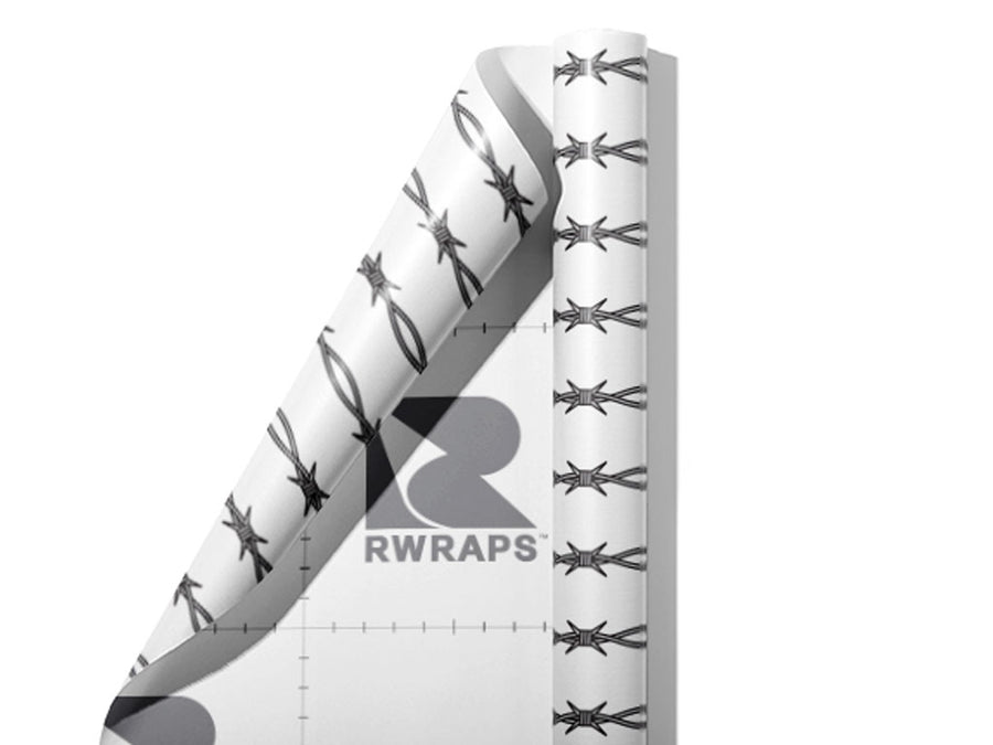 Outlined Ross Barbed Wire Wrap Film Sheets~Rwraps Series 914 Outlined Ross Barbed Wire Scrolled Sheet~3
