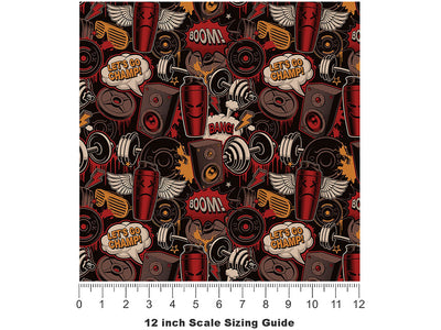 Outside Queen Graffiti Vinyl Film Pattern Size 12 inch Scale~Rwraps Outside Queen Graffiti Sizing Chart~2