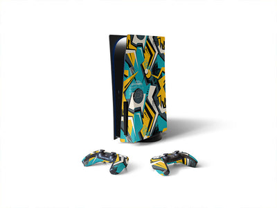 over again abstract geometric Sony PS5 DIY Skin
