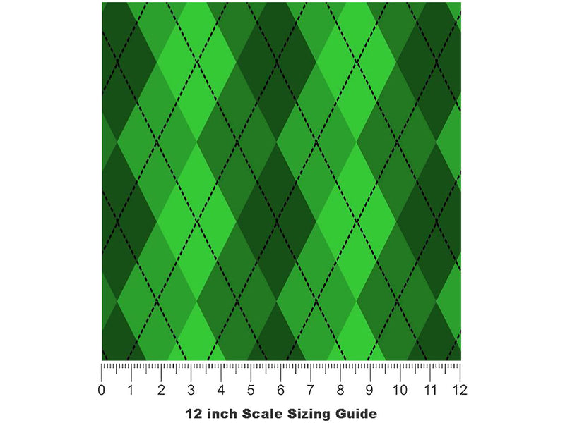 Overgrown Lawn Argyle Vinyl Film Pattern Size 12 inch Scale~Rwraps Overgrown Lawn Argyle Sizing Chart~2