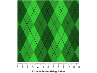 Overgrown Lawn Argyle Vinyl Film Pattern Size 12 inch Scale~Rwraps Overgrown Lawn Argyle Sizing Chart~2