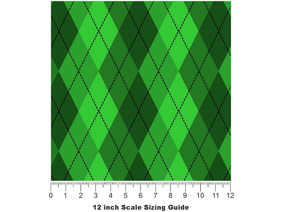 Overgrown Lawn Argyle Vinyl Film Pattern Size 12 inch Scale~Rwraps Overgrown Lawn Argyle Sizing Chart~2