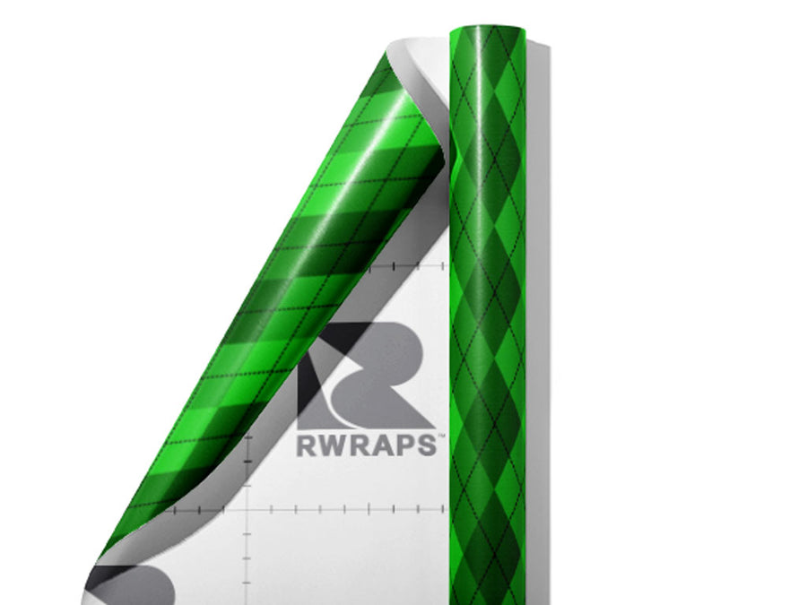 Overgrown Lawn Argyle Wrap Film Sheets~Rwraps Series 914 Overgrown Lawn Argyle Scrolled Sheet~3