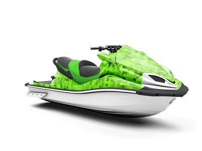 Overgrown Lawn Pixel Jet Ski Vinyl Customized Wrap