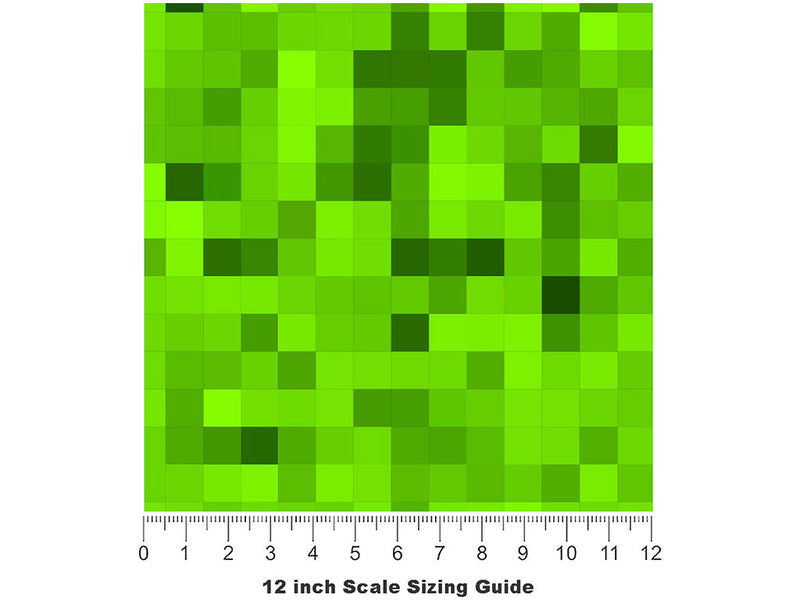 Overgrown Lawn Pixel Vinyl Film Pattern Size 12 inch Scale~Rwraps Overgrown Lawn Pixel Sizing Chart~2
