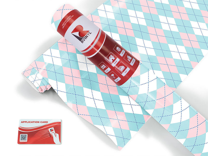 overlapping blues argyle Craft Vinyl Roll