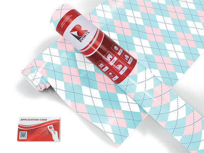 overlapping blues argyle Craft Vinyl Roll