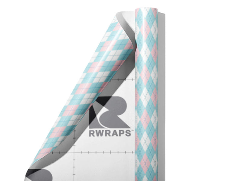 Overlapping Blues Argyle Wrap Film Sheets~Rwraps Series 914 Overlapping Blues Argyle Scrolled Sheet~3