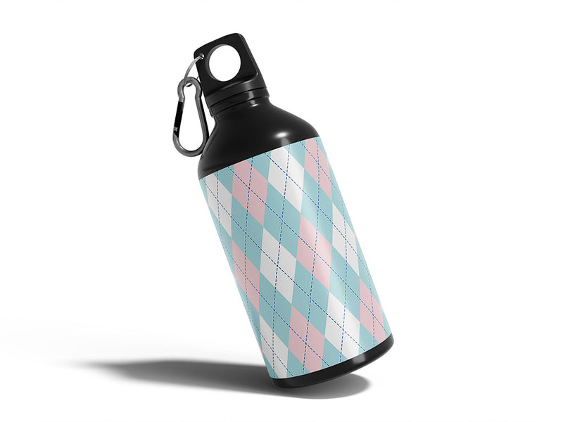 overlapping blues argyle Water Bottle DIY Stickers