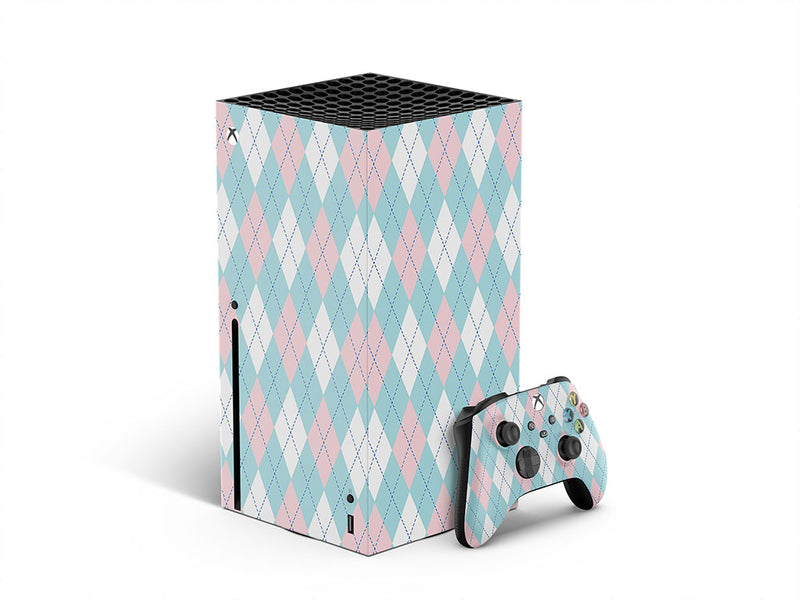 overlapping blues argyle XBOX DIY Decal
