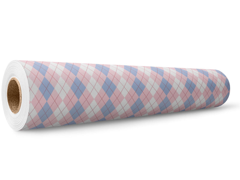 Overlapping Pinks Argyle Wrap Film Wholesale Roll~Rwraps Series 914 Digitally Printed Vinyl Roll~5